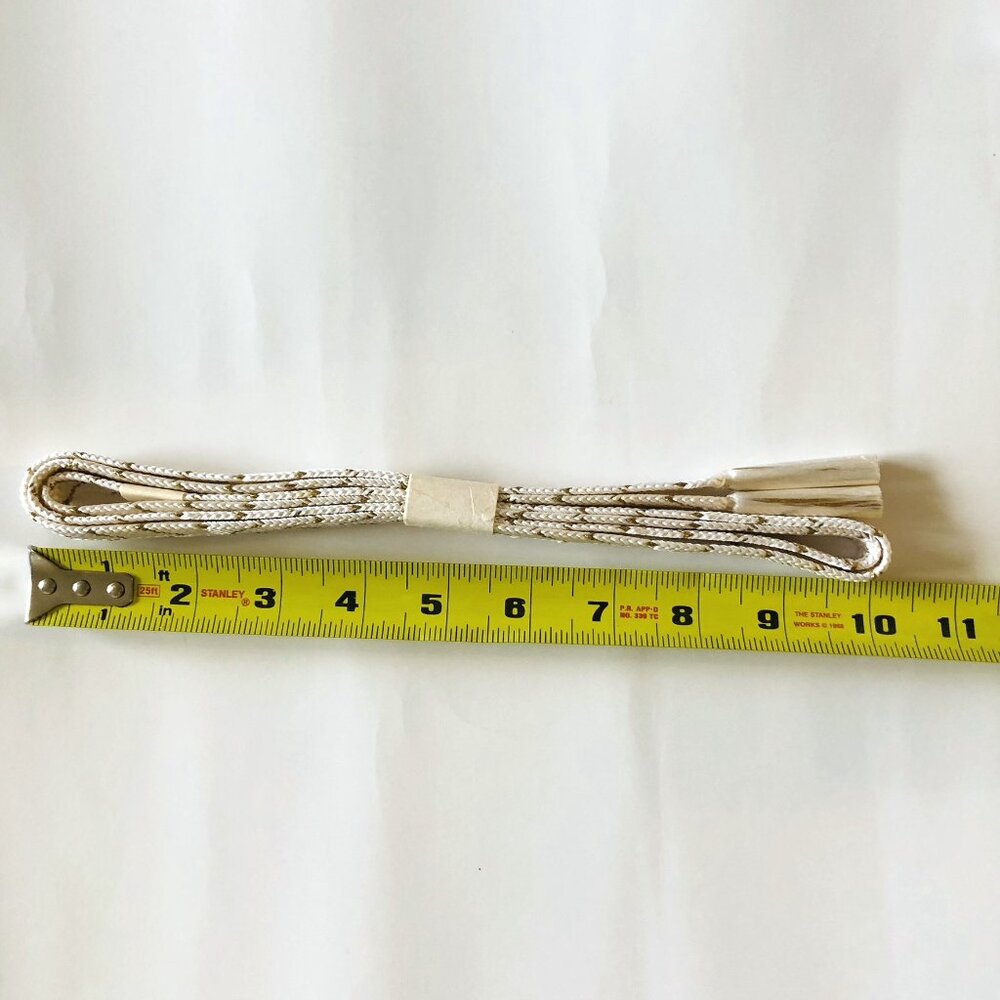 Japanese 100% Silk Obijime Obi Cord Kimono Accessory White Gold Threads New - Picture 10 of 11